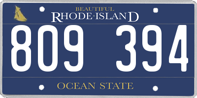 RI license plate 809394