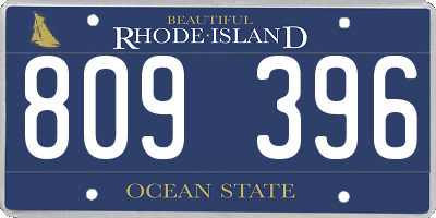 RI license plate 809396