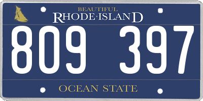 RI license plate 809397