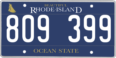 RI license plate 809399
