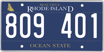 RI license plate 809401