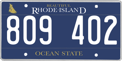 RI license plate 809402