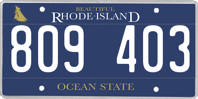 RI license plate 809403