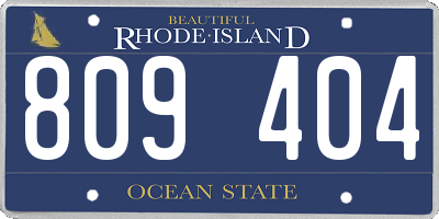 RI license plate 809404