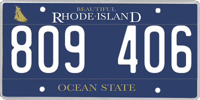 RI license plate 809406