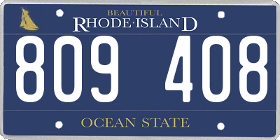 RI license plate 809408
