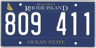 RI license plate 809411
