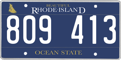 RI license plate 809413