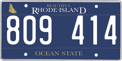 RI license plate 809414