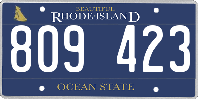 RI license plate 809423