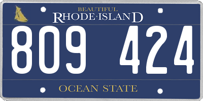 RI license plate 809424