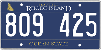 RI license plate 809425