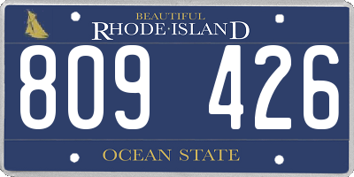 RI license plate 809426