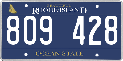 RI license plate 809428