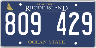 RI license plate 809429