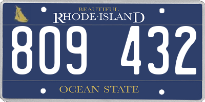 RI license plate 809432