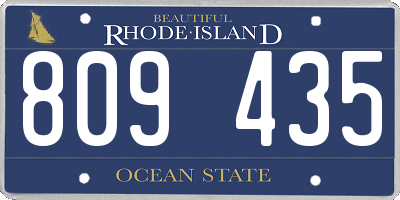RI license plate 809435
