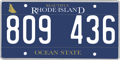 RI license plate 809436