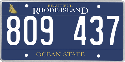 RI license plate 809437