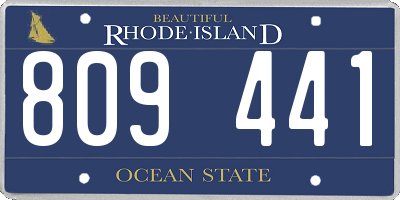 RI license plate 809441