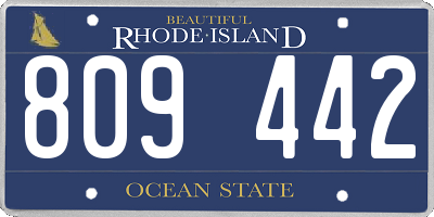 RI license plate 809442