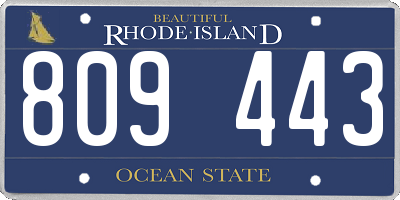 RI license plate 809443
