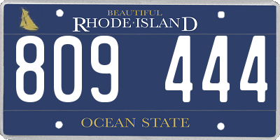 RI license plate 809444