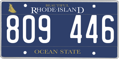 RI license plate 809446