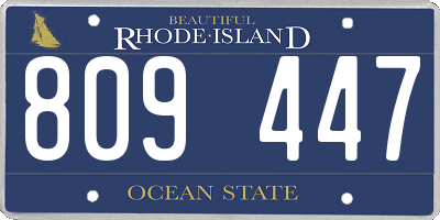RI license plate 809447