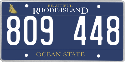 RI license plate 809448
