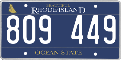 RI license plate 809449