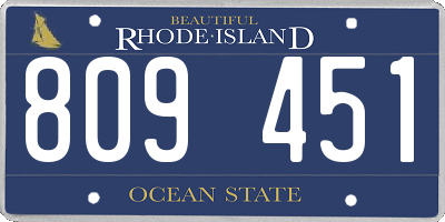 RI license plate 809451