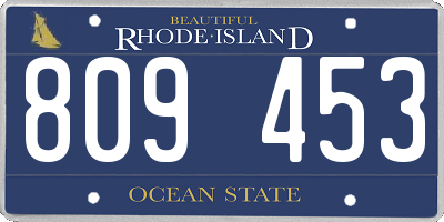 RI license plate 809453