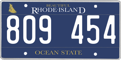 RI license plate 809454
