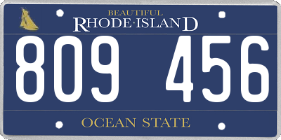 RI license plate 809456