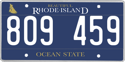 RI license plate 809459