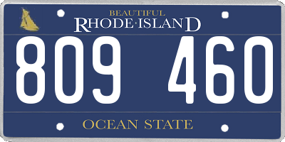 RI license plate 809460
