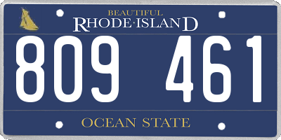 RI license plate 809461