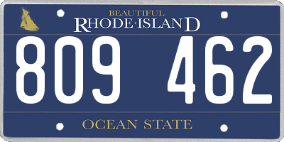 RI license plate 809462