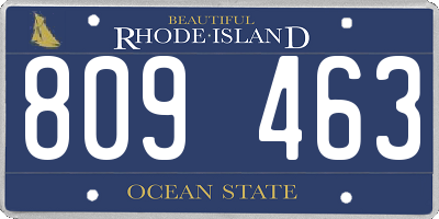 RI license plate 809463