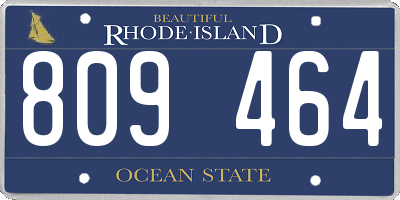 RI license plate 809464