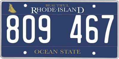 RI license plate 809467
