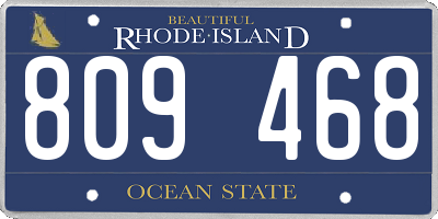 RI license plate 809468