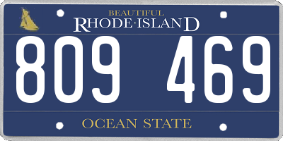 RI license plate 809469