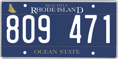 RI license plate 809471
