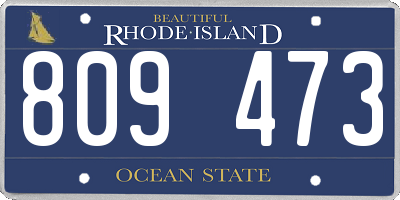 RI license plate 809473