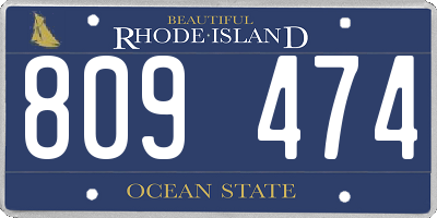 RI license plate 809474