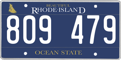 RI license plate 809479