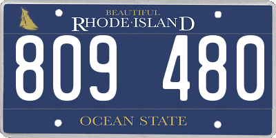 RI license plate 809480
