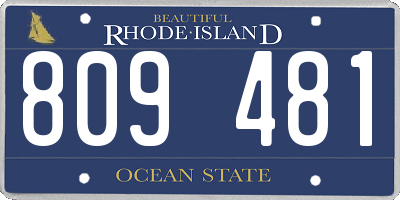 RI license plate 809481